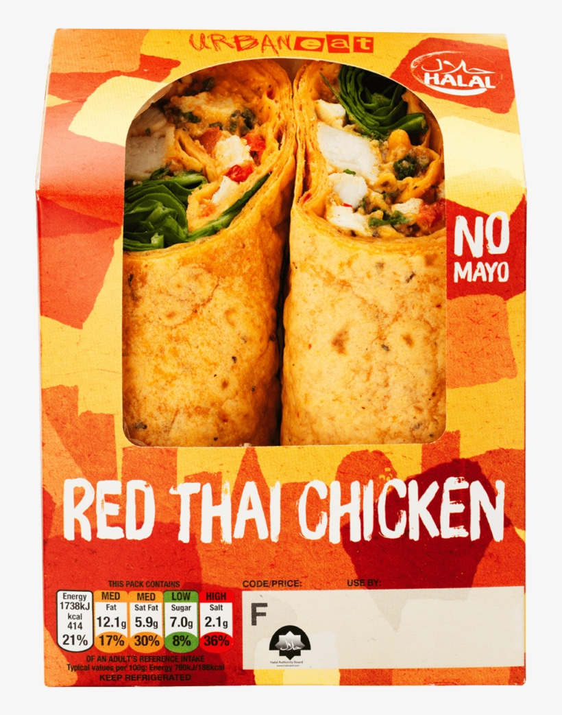 Halal Red Thai Chicken Wrap Sandwich Wrap 786x1024 PNG Download