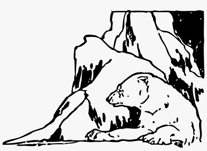 Polar Bear In The Snow Clip Art Free Vector 4vector - Hibernate Polar Bear Clip Art, transparent png