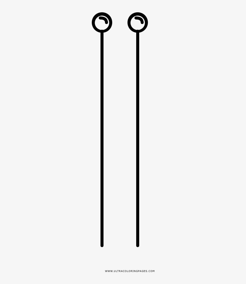 Knitting Needles Coloring Page - Cross Section, transparent png