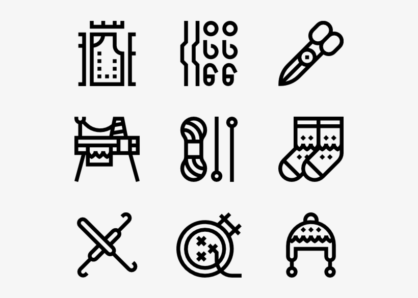 Knitting - Black-and-white, transparent png