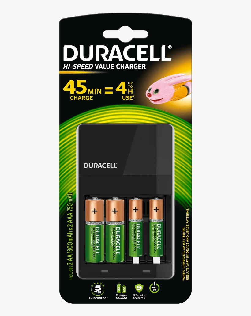 Hi-speed Value Charger - Duracell 15 Minutes Charger With 2 Aa, transparent png