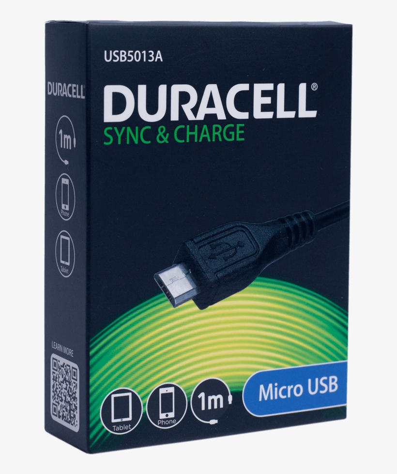 Duracell Micro Usb 1m Cable - Duracell Micro Usb Cable, transparent png