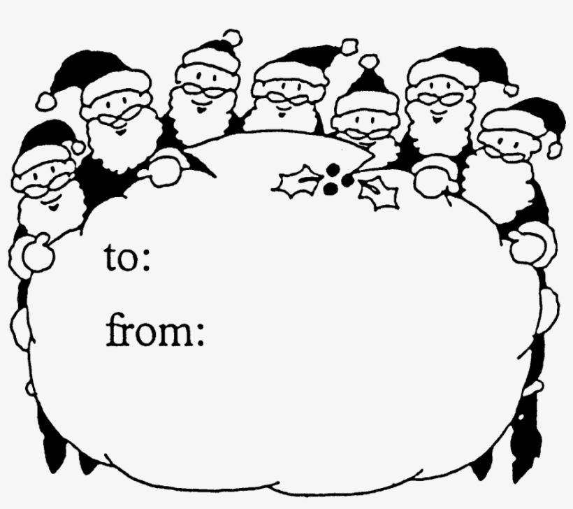 Santa Present Tag Rubber Stamp - Rubber Stamping, transparent png