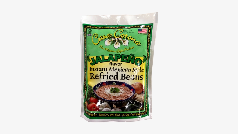 Jalapeño Flavored Refried Beans - Casa Corona Refried Beans, Instant, Mexican Style -, transparent png