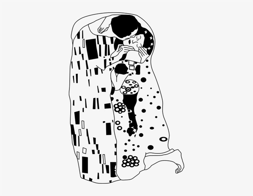 Vinil Decorativo O Beijo De Klimt - Kiss Klimt Black And White, transparent png