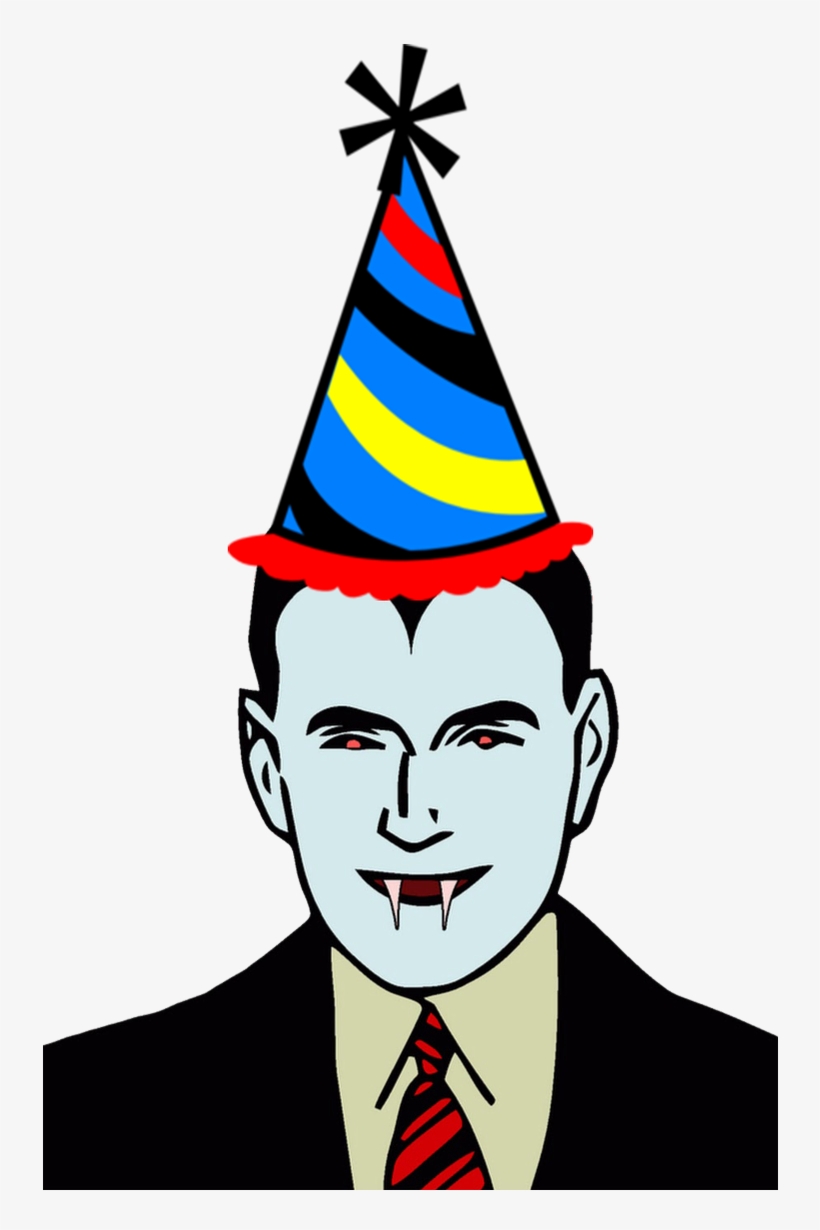 Handing Out Party Hats Made Out Of Paper With The Word - Verb For Vampire, transparent png