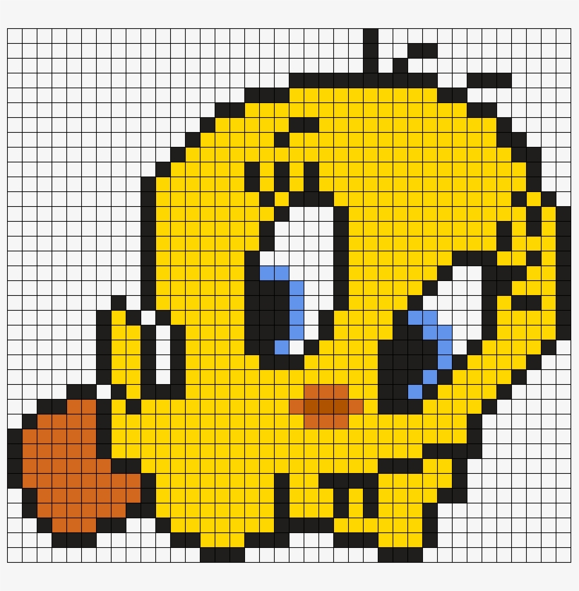 Tweety Bird Perler Bead Pattern