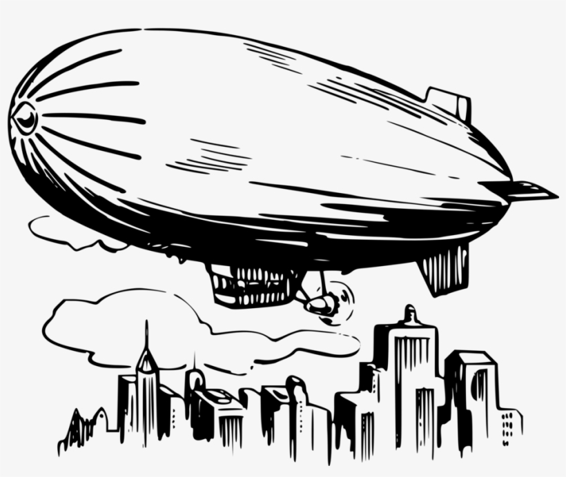 Goodyear Blimp Airship Aircraft Zeppelin - Blimp Black And White, transparent png