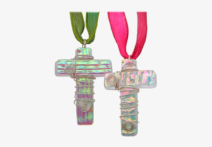 Glass Art Cross Pendant Made With Ashes - Green Cross Cremation Ashes Pendant, transparent png