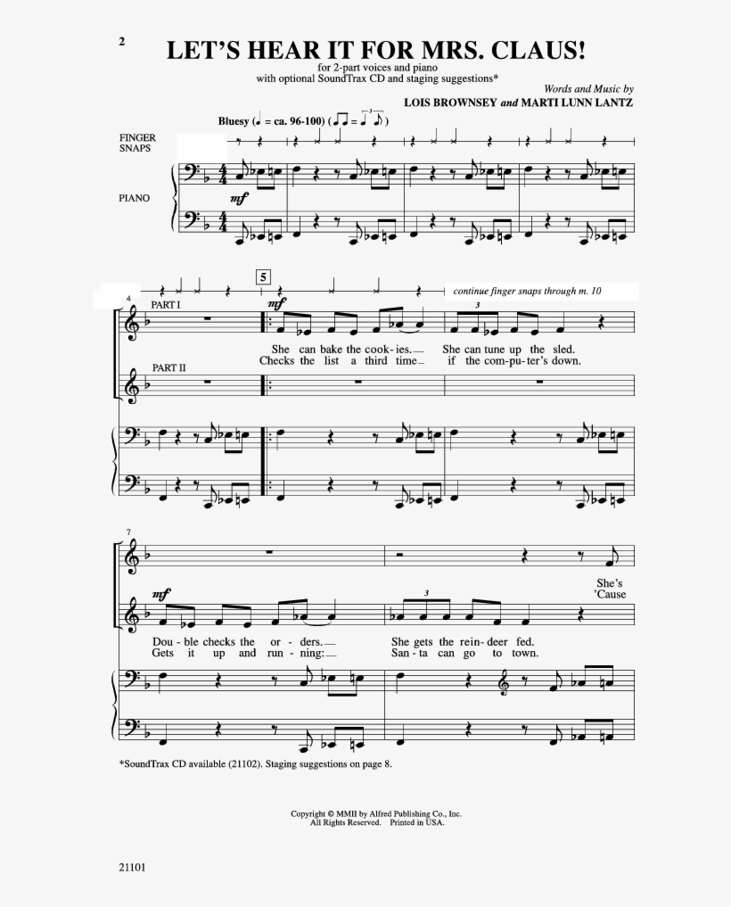 Let's Hear It For Mrs - Sheet Music, transparent png