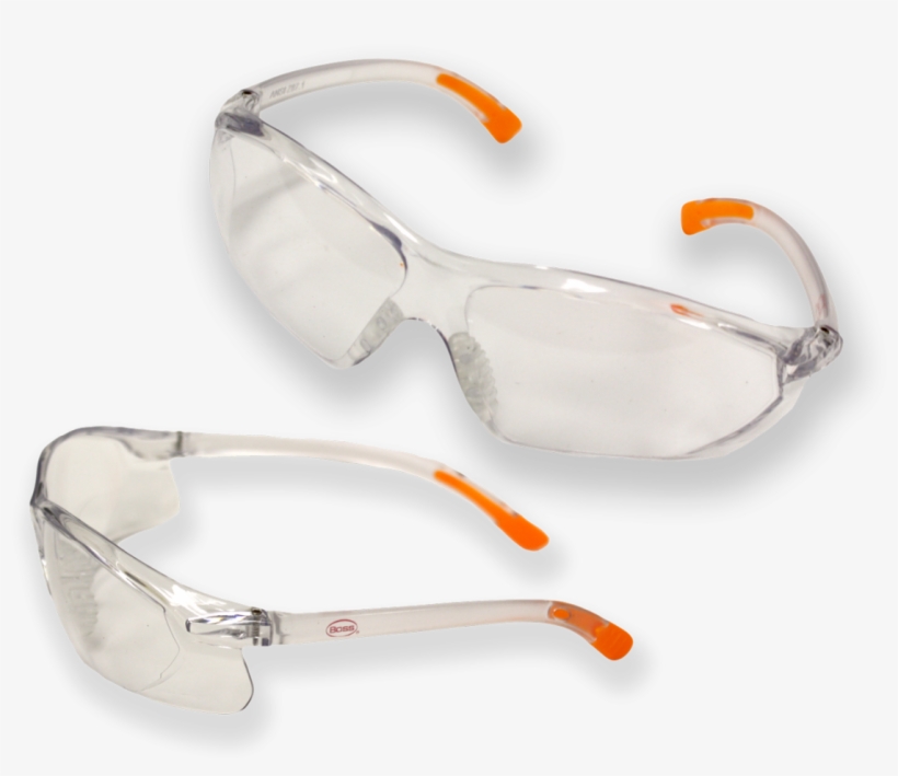 Boss® Wrap Around Safety Glasses Clear Lens - Safety Glass Clear, transparent png