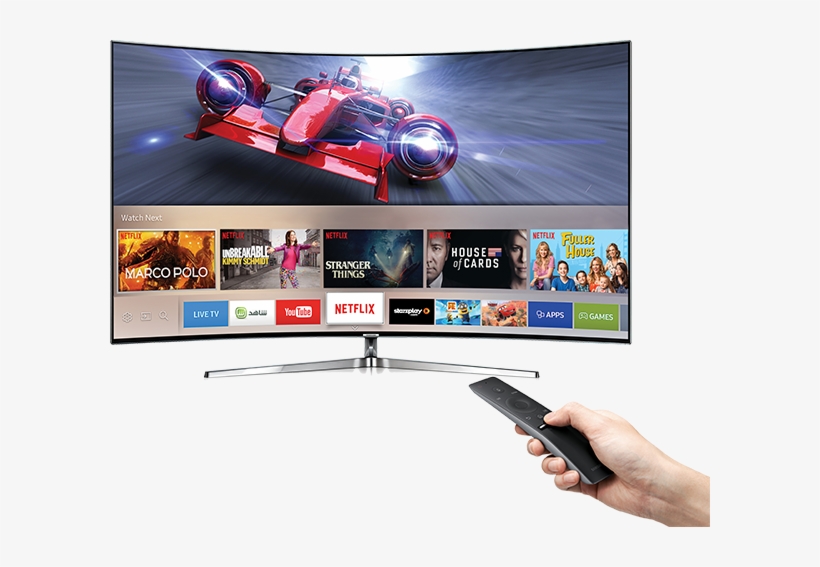 Finding What You Want To Watch Is A Breeze With Smart - Samsung 65" Curved 4k Ultra Hd Smart Tv With Hdr, Quantum, transparent png