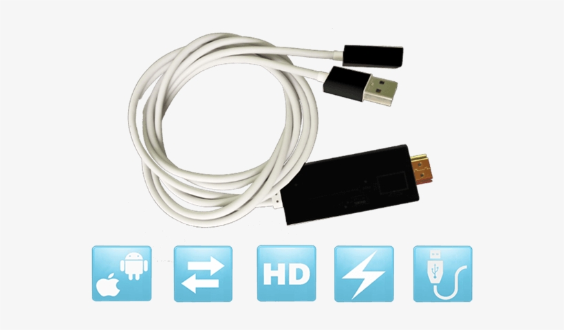 Hdmi Hdtv Mirroring Adapter Dongle Android & Ios 2 - Ios Android Hdmi Adapter, transparent png