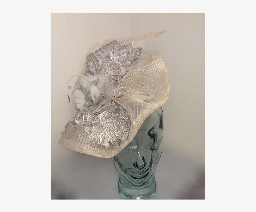 Small Light Grey Lace Beau - Headpiece, transparent png
