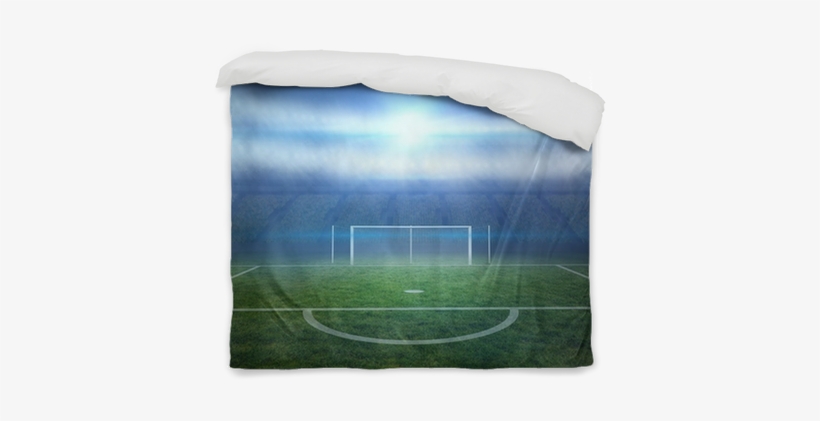 Football Pitch With Goalpost In Stadium Duvet Cover - Soccer-specific Stadium, transparent png
