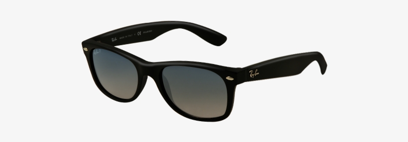 Ray Ban Rb2132 New Wayfarer Matte Black Polarised Sunglasses - Ray-ban Ray-ban New Wayfarer Sunglasses Rb2132-901/58-55, transparent png