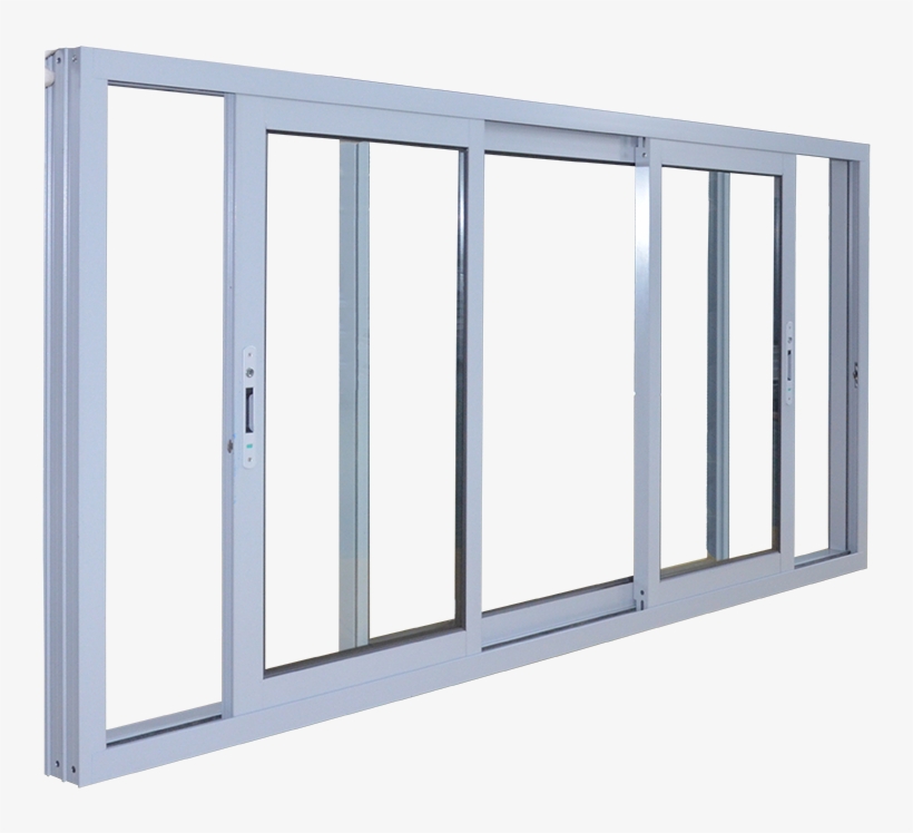 双推拉窗 固定（银色） - Aluminum Sliding Windows Double Pane, transparent png