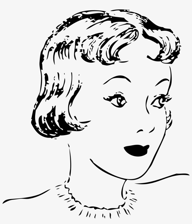 Big Image - Short Hair Clip Art Black And White, transparent png