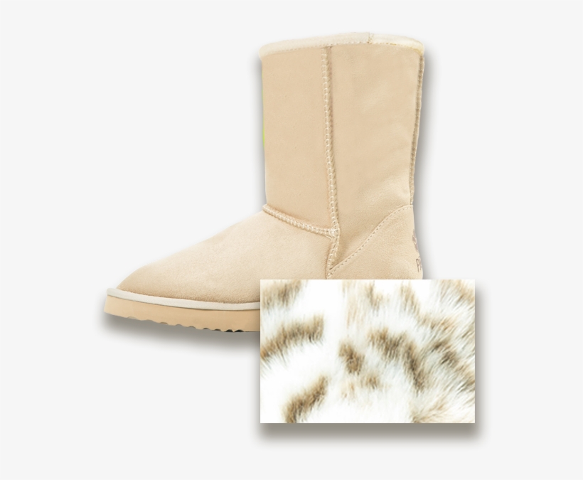 Tan Short Boot - Snow Leopard, transparent png