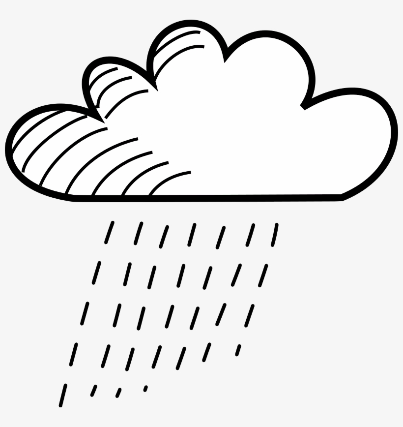 A Rainy Digital Cloud - Cloud With Rain Drawing, transparent png