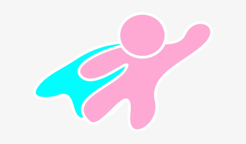 Super Hero Pink And Blue Clip Art At Clkercom Vector - Clip Art, transparent png