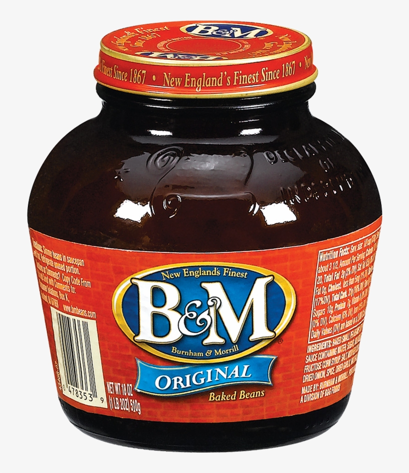 B&m® Original Baked Beans Glass Jar - Baked Beans In Jar, transparent png