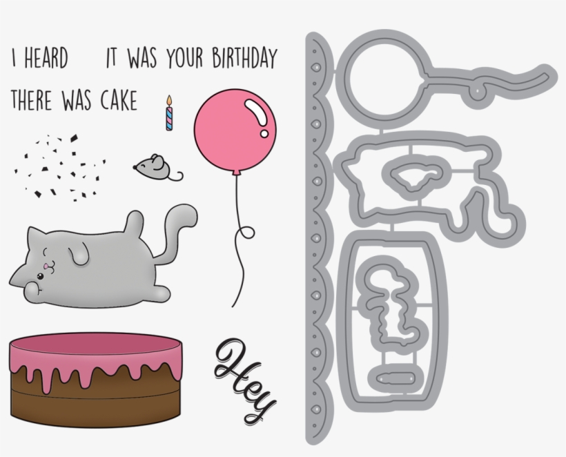 I Heard There Was Cake Stamp & Die Set - Die, transparent png