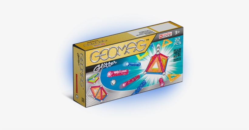 Geomag - Glitter 22 Pieces Magnetic Building Set, transparent png