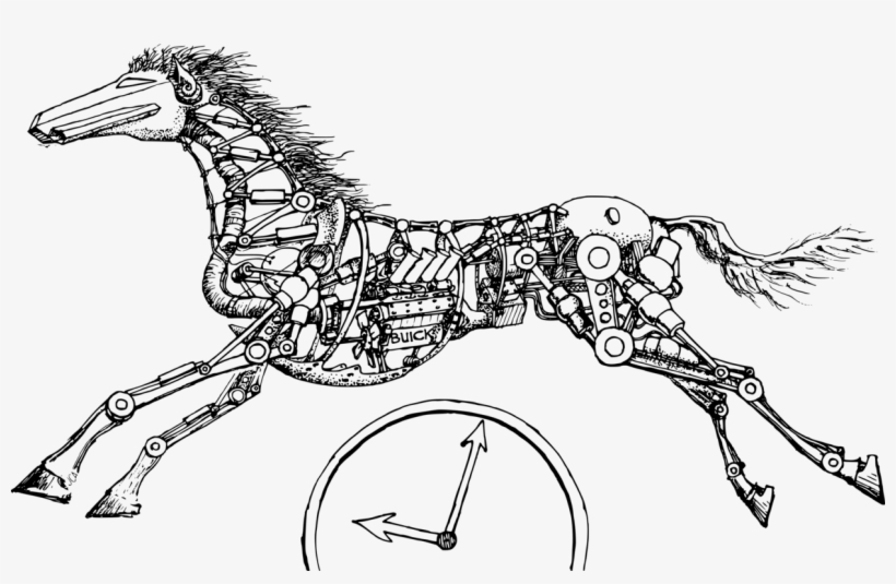 Horse Head Mask Equestrian Stallion Drawing - Free Image Mechanical Horse, transparent png