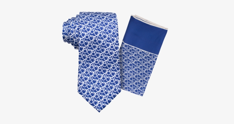 Image Of Looped Blue Tie And Looped Blue Pocket Square - Pattern, transparent png