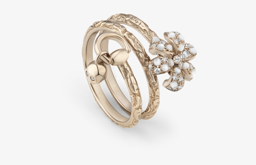 Gucci Gucci Flora Ring - Gucci Gucci Flora Diamond & Mother Of Pearl Wrap, transparent png