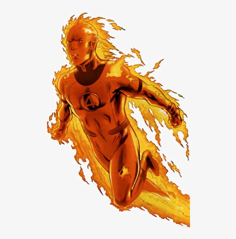 Human Torch Png Free Download - Human Torch Fantastic Four Comic, transparent png