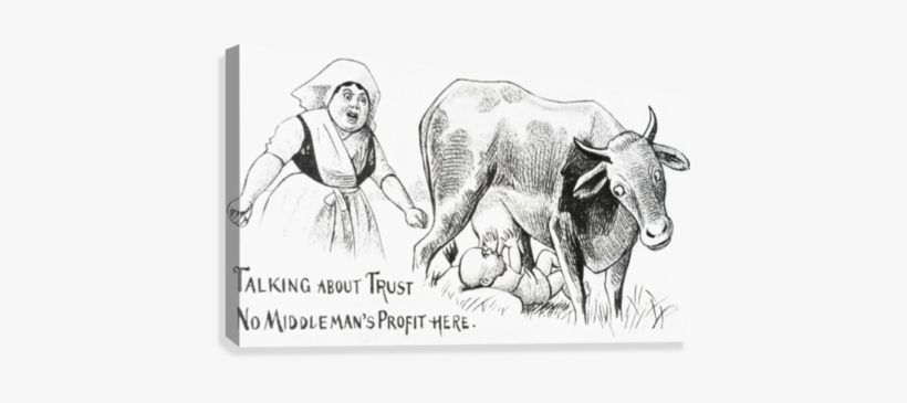 Vintage Illustration Of Baby Sucking Utters From Cow - Posterazzi Vintage Illustration Of Baby Sucking Utters, transparent png