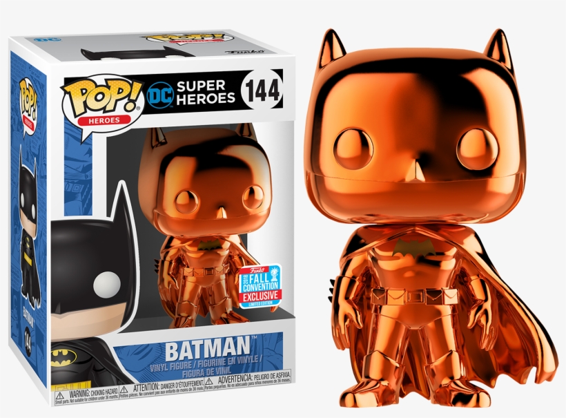 Fun Batman Orange Chrome Pop Vinyl Figure Fall Convention - Chrome Batman Funko Pop, transparent png