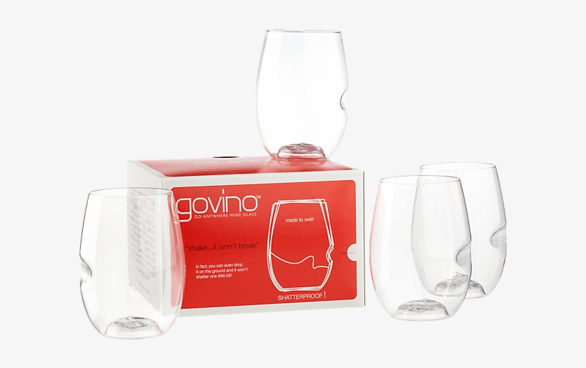 The Ubiquitous Govina Stemless Wine Glasses Are Made - Govino Four Shatterproof Wine Glasses, 16 Oz., transparent png