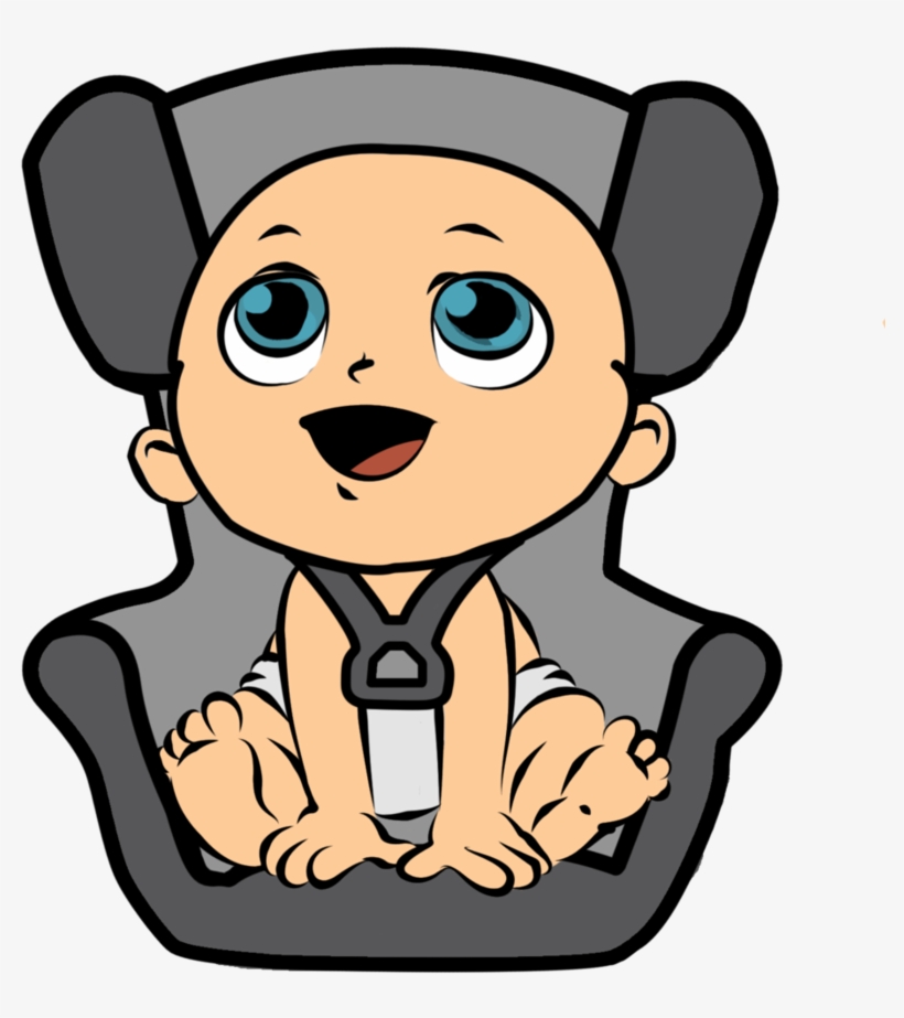 Cartoon Baby In Car Seat, transparent png