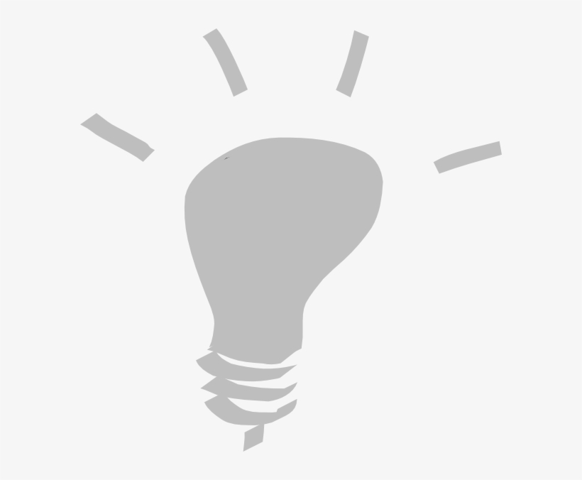 Bulb - Lightbulb Clipart Grey, transparent png