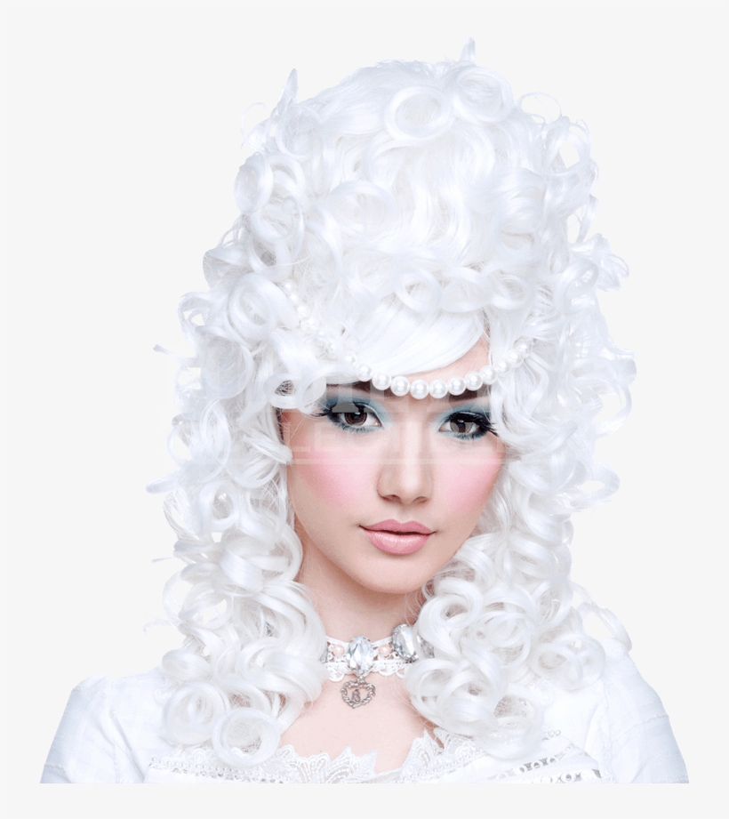 Marie Antoinette White Wig, transparent png