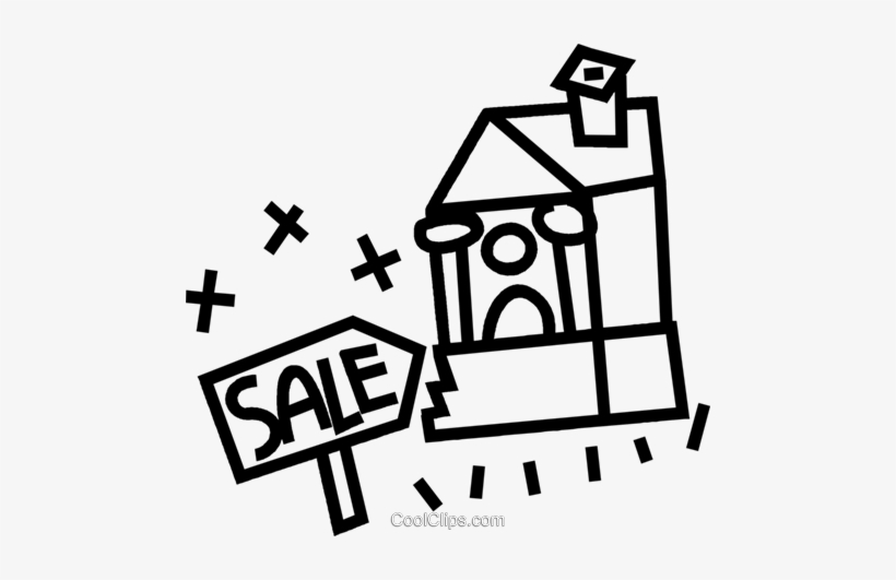 House For Sale Royalty Free Vector Clip Art Illustration, transparent png