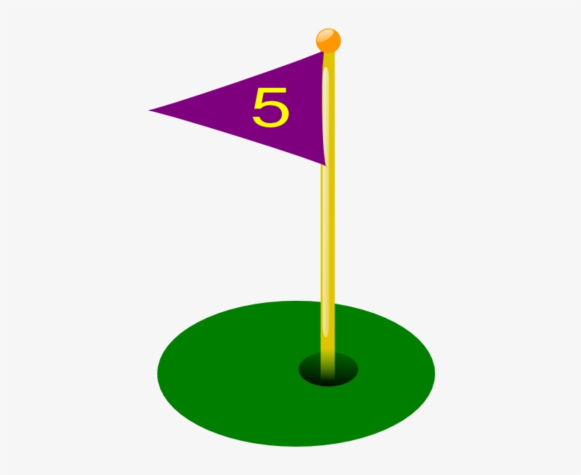 Golf Ball Clip Art Png - 5th Hole Golf Flag, transparent png