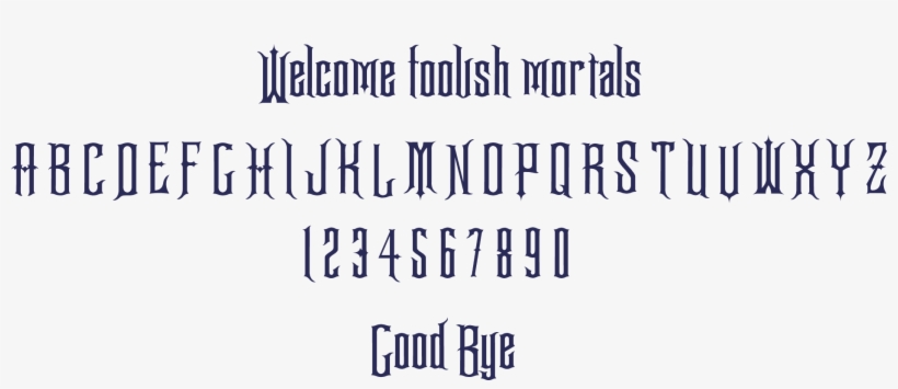 The Haunted Mansion Font - American Gothic Press - 1871x719 PNG