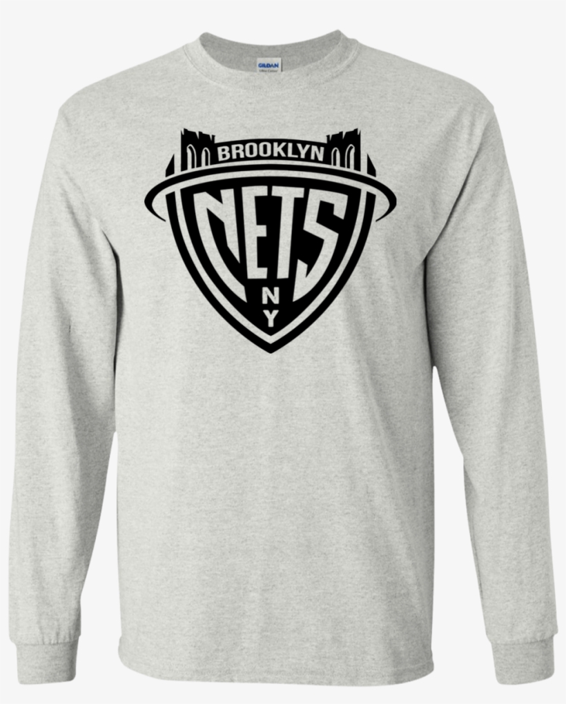Brooklyn Nets Tshirt G240 Gildan Ls Ultra Cotton T-shirt - Brooklyn Nets Logo Rebrand, transparent png