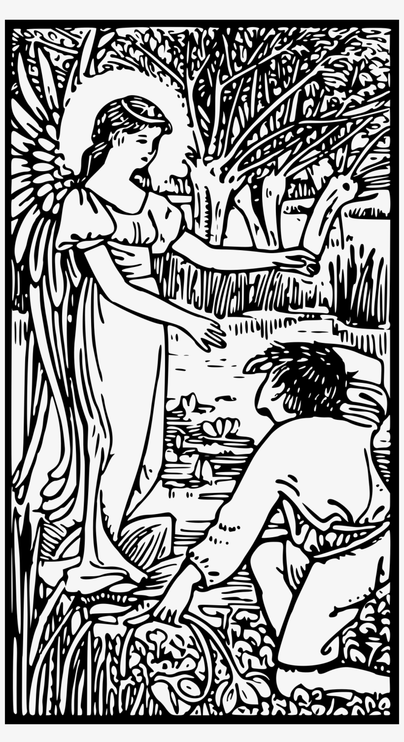 This Free Icons Png Design Of Man Kneeling To An Angel, transparent png