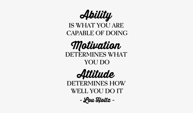 Ability Is What You Are Capable Of Doing Motivation - Belvedere Designs Llc Ability Motivation Attitude Wall, transparent png