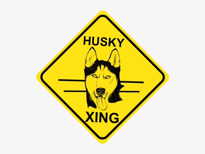 Husky Crossing Sign Free Shipping - Stock Illustration, transparent png
