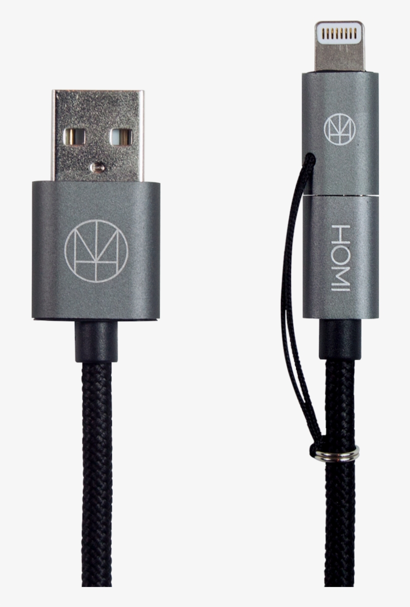 Lightning 2 Way Micro Usb To Usb Cable Space Gray - Mfi Program, transparent png