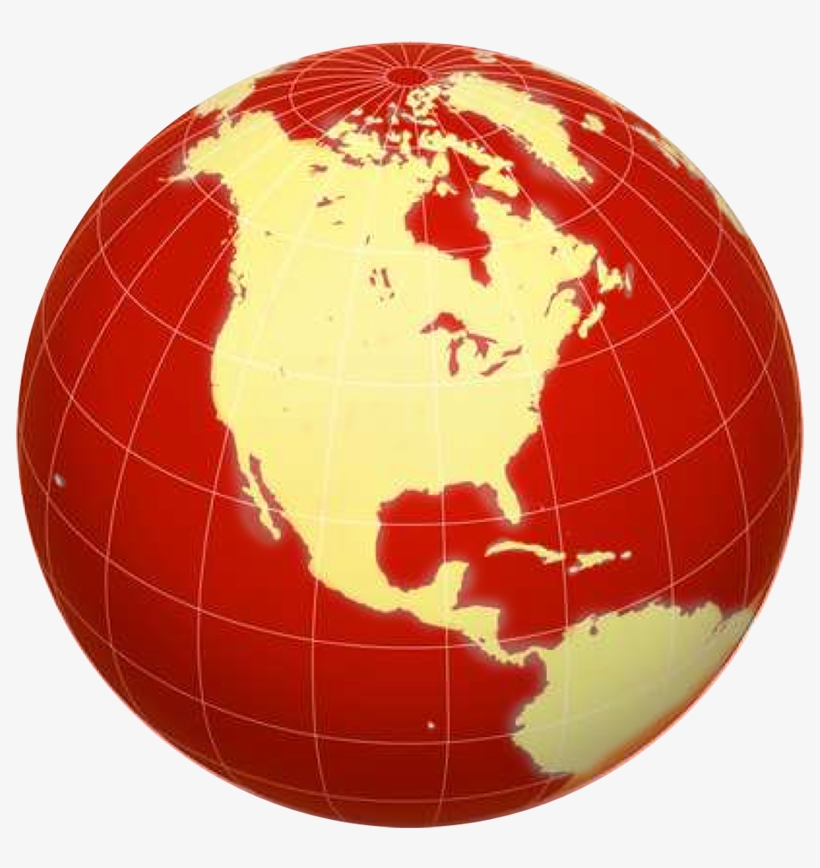 Backgroundless Red G - World Globe In Gold, transparent png
