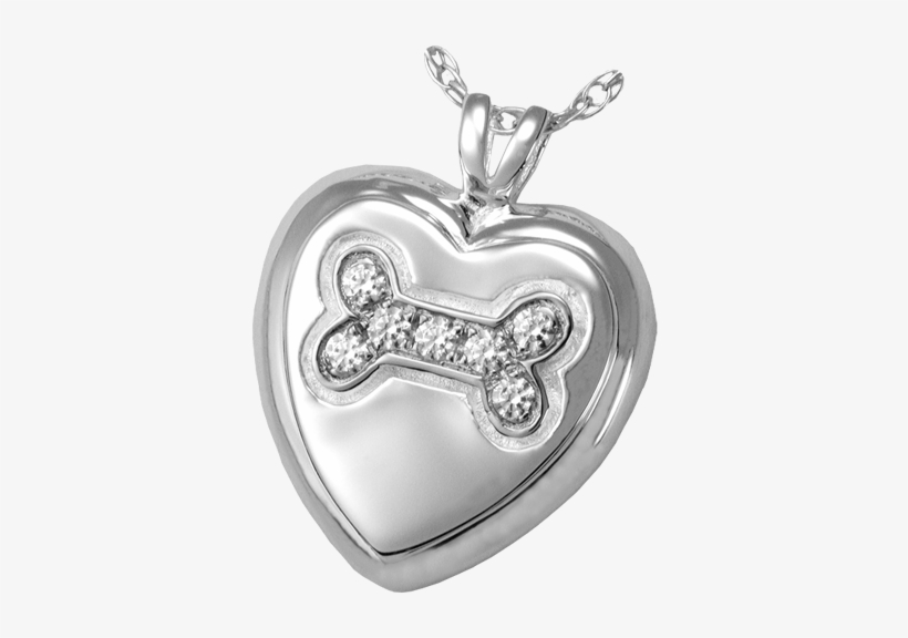 Silver Dog Bone Silver Heart With Stones Pet Jewelry - Memorial Gallery 3177wg Pet Cremation Jewelry Dog Bone, transparent png