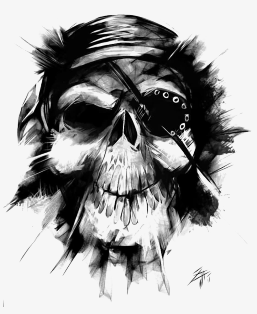 Skull Tattoo Png Download Image - Skull Pirate Tattoo Design, transparent png