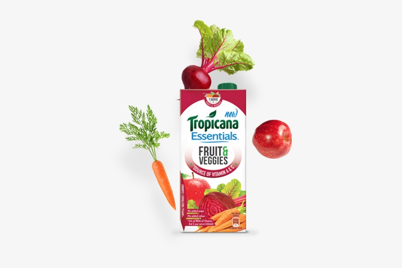 Tropicana Essentials Fruit And Veggies Juice - Tropicana Essentials, Fruits And Veggies, 1l, transparent png